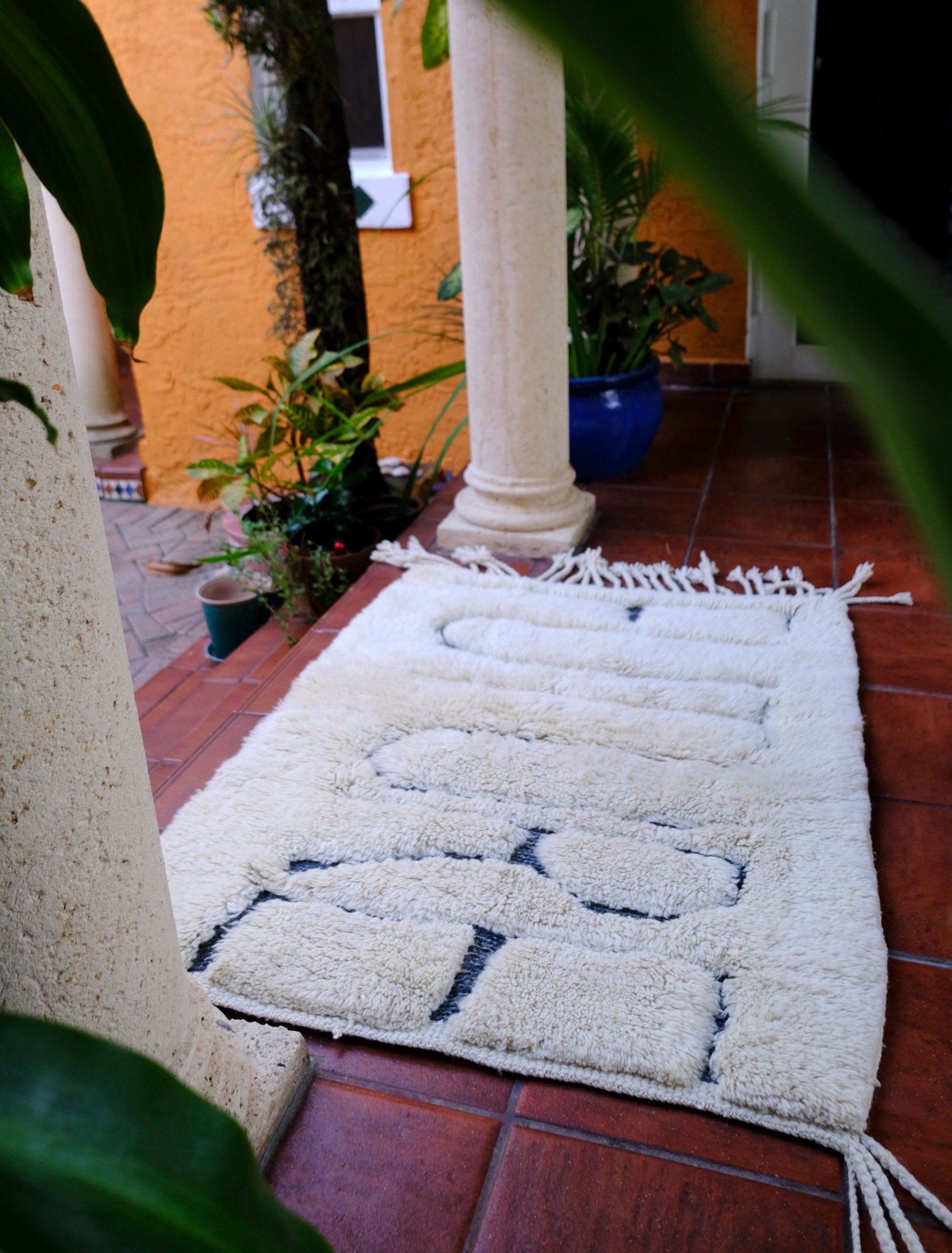 Elevate your interior with the understated allure of our Ivory Noir Whisper Rug. Featuring a discreet yet discernible 'Future' motif woven in black yarn, this rug harmonizes classic elegance with a touch of modern intrigue. Enrich your space with its subtle design and timeless charm, perfect for those seeking a unique blend of sophistication and contemporary flair.