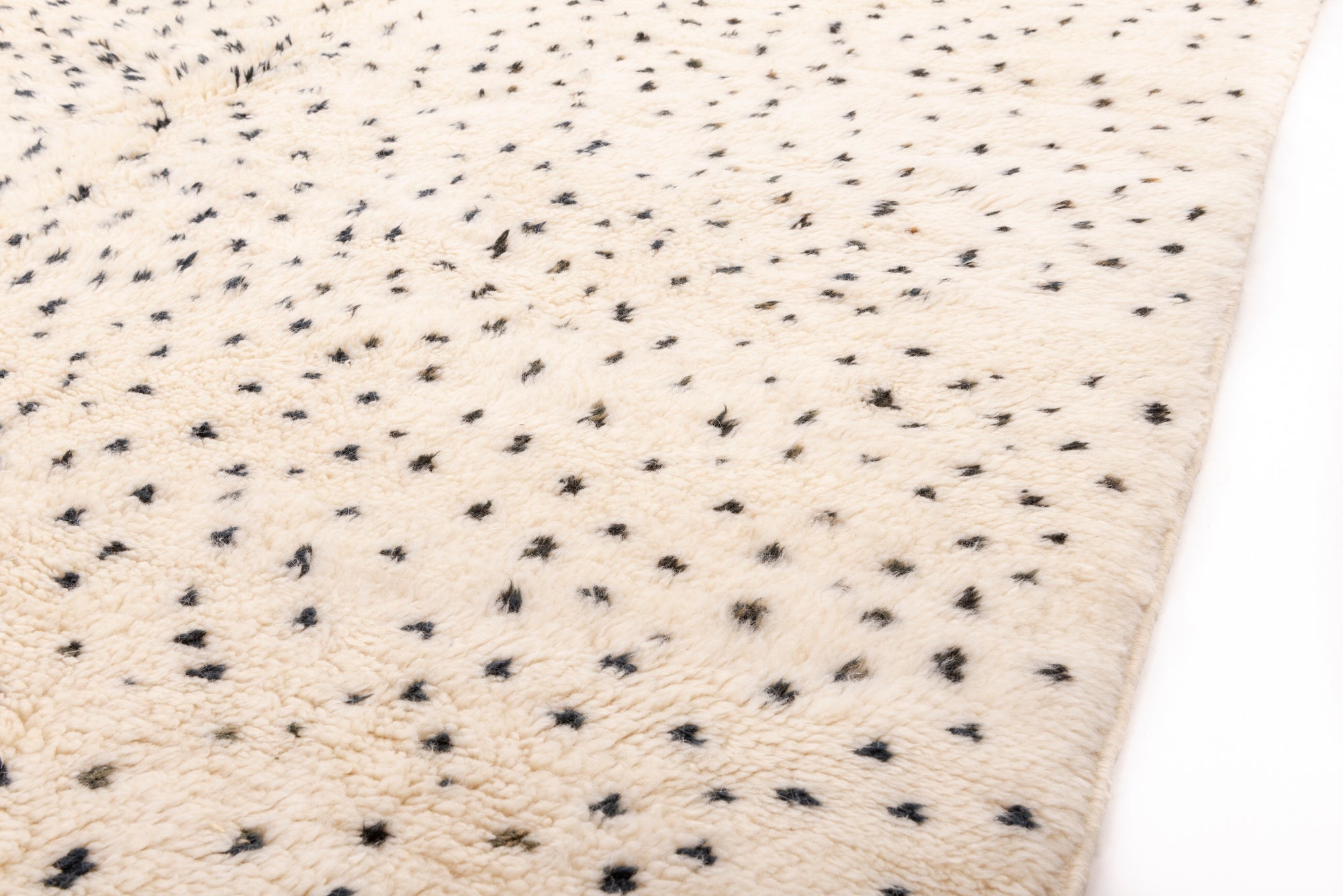 Elevate your interior with our 'Ivory Dotted Mirage Rug.' Featuring a playful pattern of degrading polka dots that transition from a dense cluster at the top to a scattered arrangement at the bottom, this rug adds a touch of whimsy and style to your space.