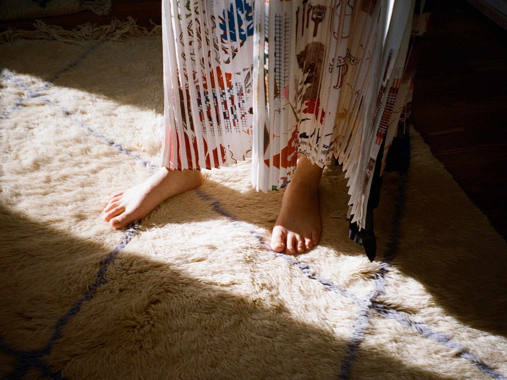 Purple Mountain Rugs, created by designer Purple Zishan Li at Brooklyn in 2023, are meticulously crafted by Berber women in the Atlas Mountains. 