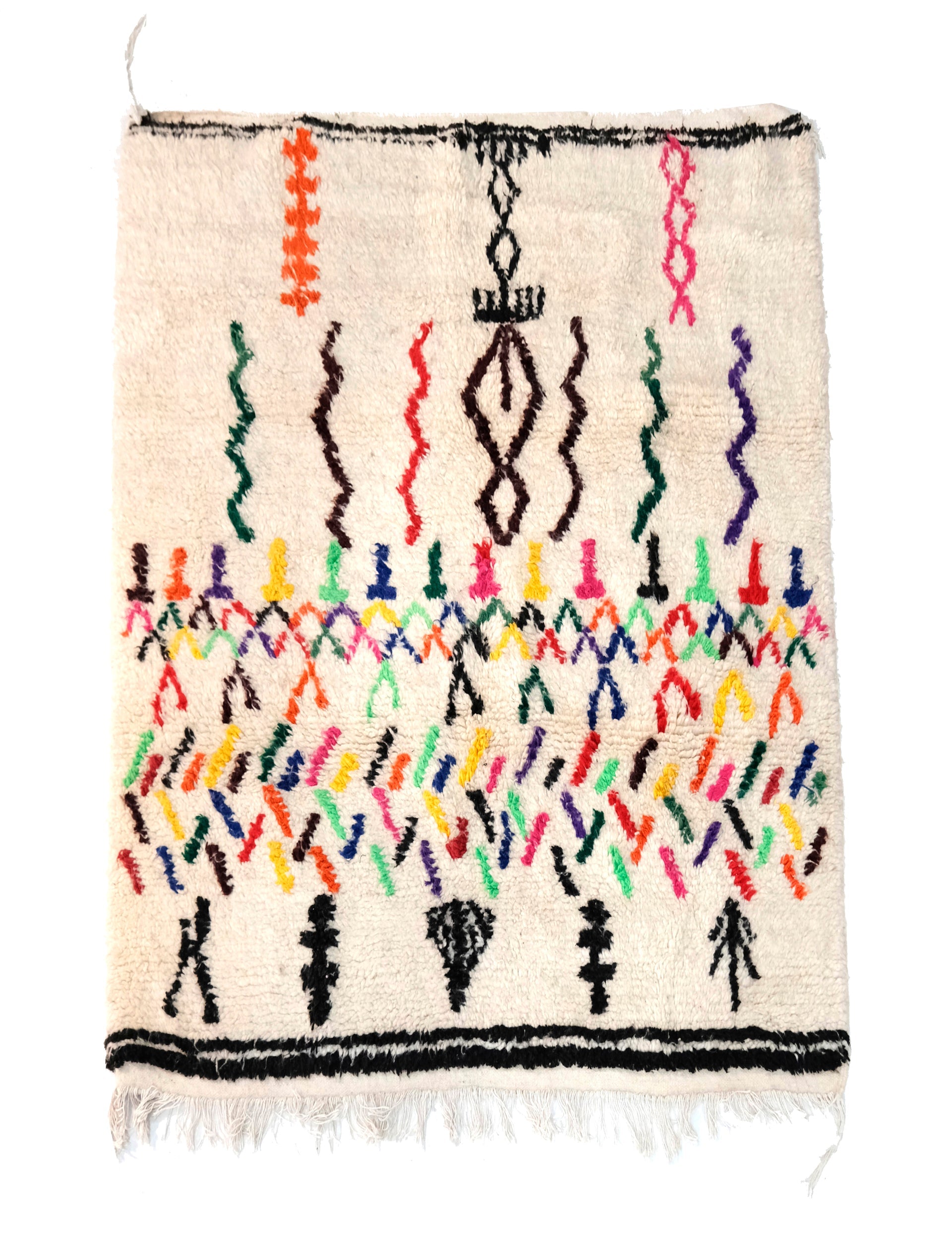 The George Ivory Azilal Rug will make a sumptuous statement in your living room, bedroom, or guest room! This beautiful rug is handmade from 100% natural wool that will stand the test of time while adding a touch of contemporary, luxurious softness to any room of the home. Featuring a pastel drawing design, this rug is ideal for use as a focal point in your living space